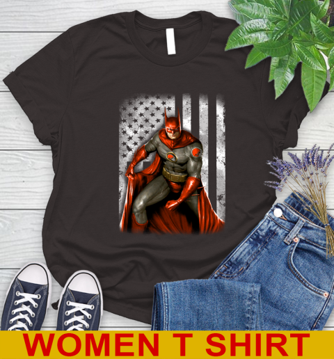 Cleveland Browns NFL Football Batman DC American Flag Shirt Women's T-Shirt 9