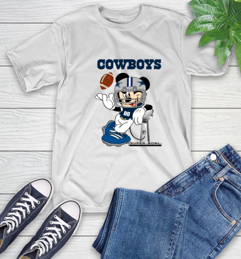 NFL Dallas Cowboys Mickey Mouse Disney Super Bowl Football T Shirt T-Shirt
