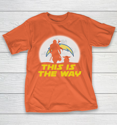 Los Angeles Chargers NFL Football Star Wars Yoda And Mandalorian This Is The Way T-Shirt 4
