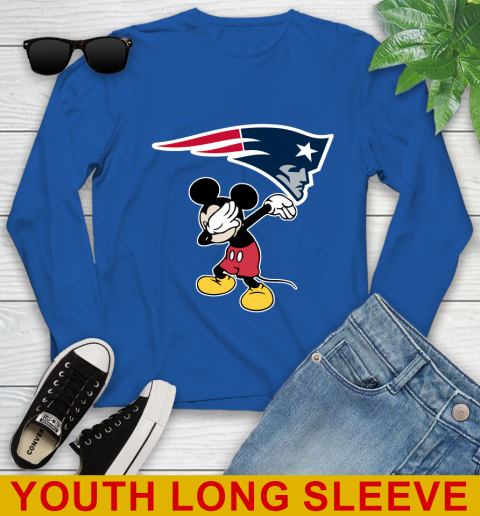 New England Patriots NFL Football Dabbing Mickey Disney Sports Youth Long Sleeve 10