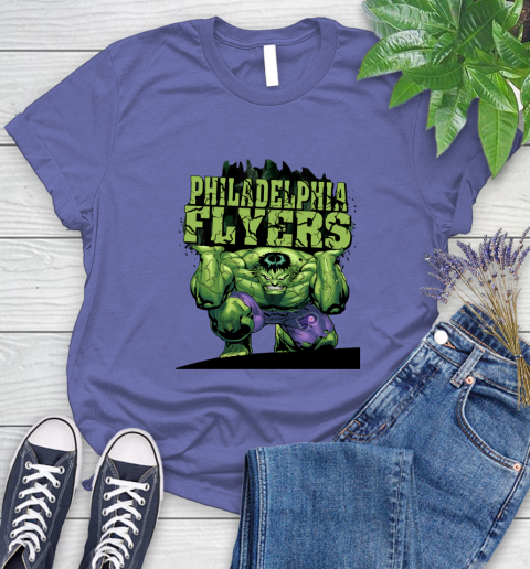 Philadelphia Flyers NHL Hockey Incredible Hulk Marvel Avengers Sports Women's T-Shirt 11