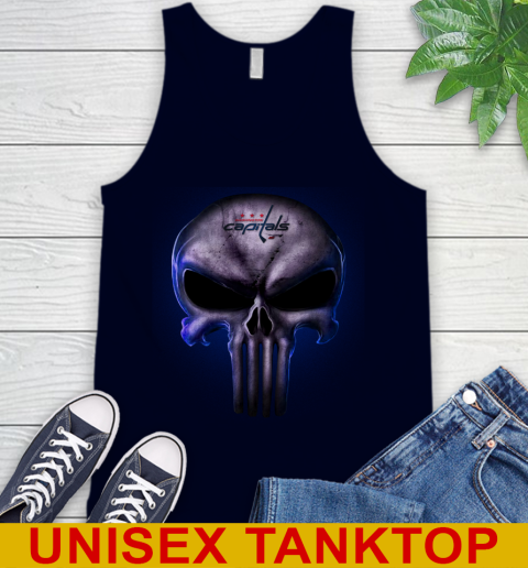 Washington Capitals NHL Hockey Punisher Skull Sports Tank Top 2