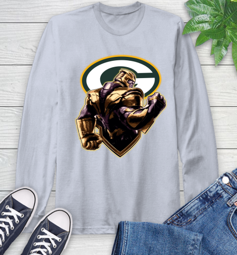 NFL Thanos Avengers Endgame Football Sports Green Bay Packers Long Sleeve T-Shirt 6