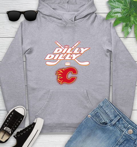 NHL Calgary Flames Dilly Dilly Hockey Sports Youth Hoodie 6