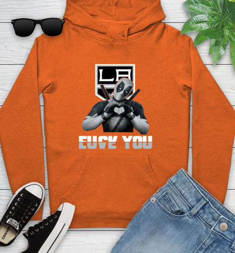 NHL Los Angeles Kings Deadpool Love You Fuck You Hockey Sports Youth Hoodie 4