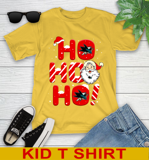 San Jose Sharks NHL Hockey Ho Ho Ho Santa Claus Merry Christmas Shirt Youth T-Shirt 9