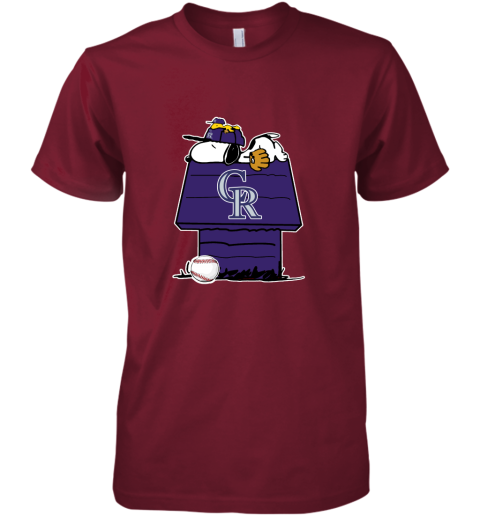 Colorado Rockies Snoopy And Woodstock Resting Together MLB Premium Men's T-Shirt