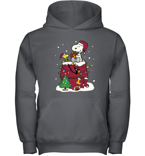q61f a happy christmas with arizona cardinals snoopy youth hoodie 43 front charcoal