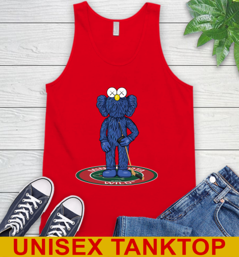 NHL Hockey Minnesota Wild Kaws Bff Blue Figure Shirt Tank Top - Image 7