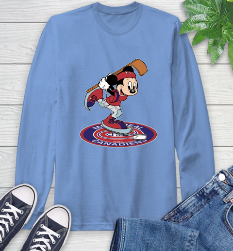 NHL Hockey Montreal Canadiens Cheerful Mickey Disney Shirt Long Sleeve T-Shirt 12