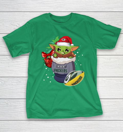 Green Bay Packers Christmas Baby Yoda Star Wars Funny Happy NFL T-Shirt