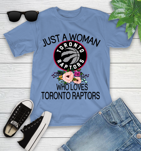 NBA Just A Woman Who Loves Toronto Raptors Basketball Sports Youth T-Shirt 9