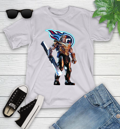 NFL Thanos Gauntlet Avengers Endgame Football Tennessee Titans Youth T-Shirt 4