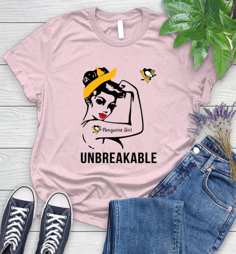 NHL Pittsburgh Penguins Girl Unbreakable Hockey Sports Women's T-Shirt 8