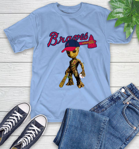 MLB Atlanta Braves Groot Guardians Of The Galaxy Baseball T-Shirt 11