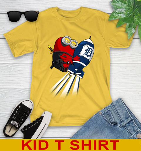 MLB Baseball Detroit Tigers Deadpool Minion Marvel Shirt Youth T-Shirt 10 MLB Baseball Detroit Tigers Deadpool Minion Marvel Shirt Youth T-Shirt - Image 10