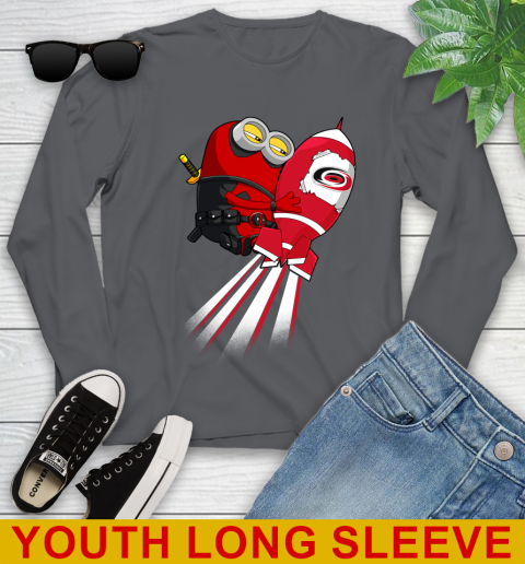 NHL Hockey Carolina Hurricanes Deadpool Minion Marvel Shirt Youth Long Sleeve 9