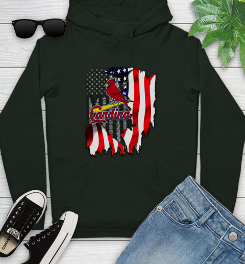 St.Louis Cardinals MLB Baseball American Flag Youth Hoodie 14