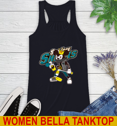 San Jose Sharks NHL Hockey Mickey Peace Sign Sports Racerback Tank 11 San Jose Sharks NHL Hockey Mickey Peace Sign Sports Racerback Tank - Image 11