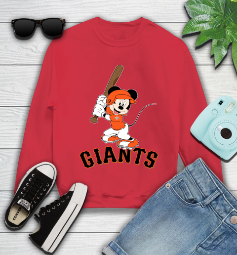 MLB Baseball San Francisco Giants Cheerful Mickey Mouse Shirt Youth Sweatshirt 8