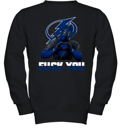NHL Tampa Bay Lightning Deadpool Love You Fuck You Hockey Sports 4HR3wZ3j4mI youth sweatshirt 47 95 151514 front black