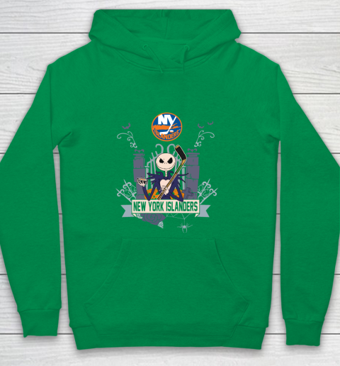 NHL New York Islanders Hockey Jack Skellington Halloween Youth Hoodie 4