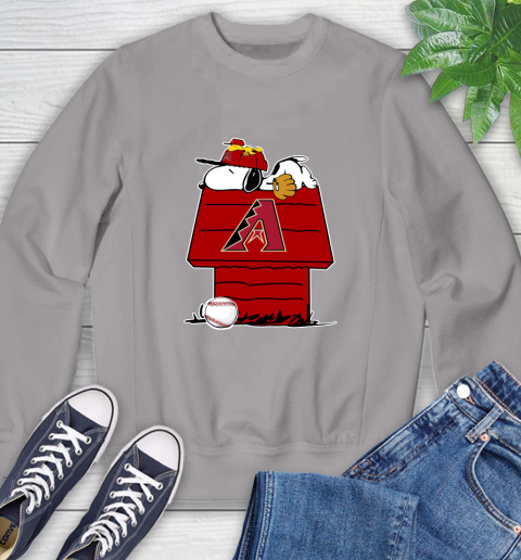 MLB Arizona Diamondbacks Snoopy Woodstock The Peanuts Movie Baseball T Shirt Sweatshirt 5
