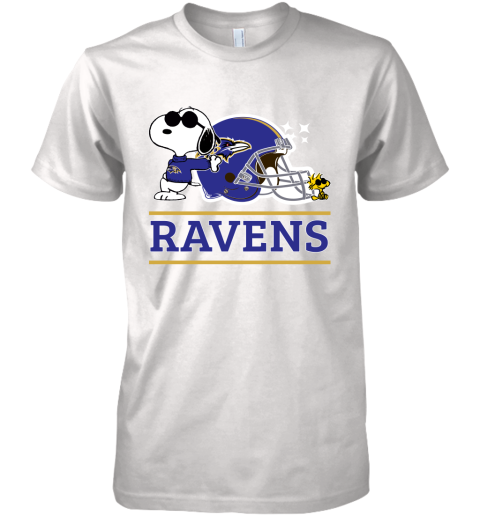 The Baltimore Ravens Joe Cool And Woodstock Snoopy Mashup Premium Men's T-Shirt