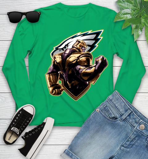 NFL Thanos Avengers Endgame Football Sports Philadelphia Eagles Youth Long Sleeve 6