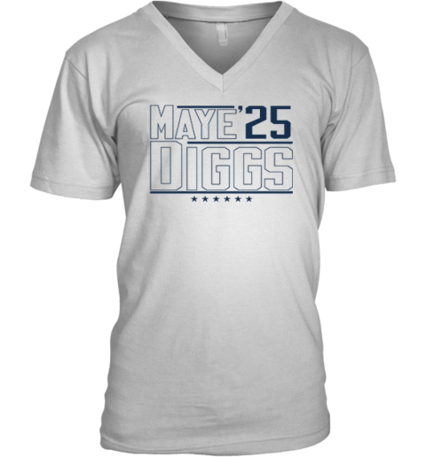 Maye 25 Diggs New England Patriots Premium V-Neck T-Shirt