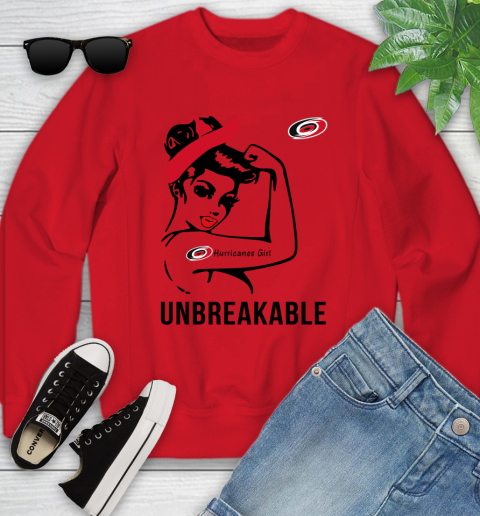 NHL Carolina Hurricanes Girl Unbreakable Hockey Sports Youth Sweatshirt 5