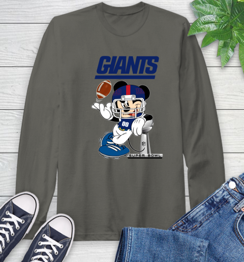 NFL newyork giants Mickey Mouse Disney Super Bowl Football T Shirt Long Sleeve T-Shirt 8