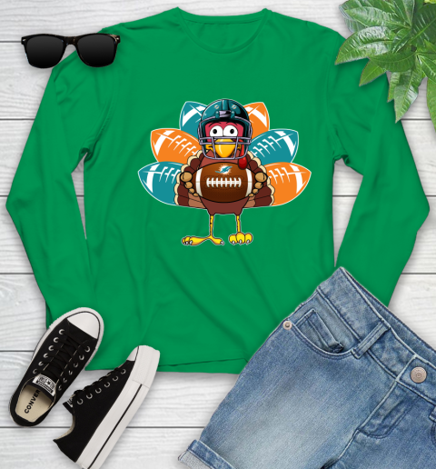 Miami Dolphins Turkey Thanksgiving Day Youth Long Sleeve 6