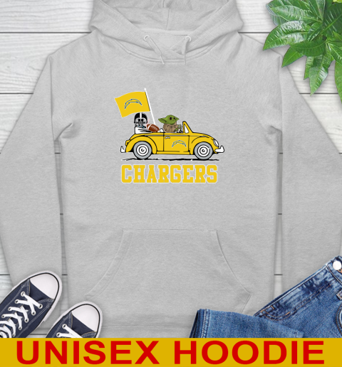 NFL Football Los Angeles Chargers Darth Vader Baby Yoda Driving Star Wars Shirt Hoodie 6