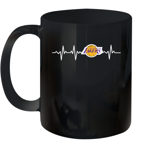 Los Angeles Lakers NBA Basketball Heart Beat Shirt Ceramic Mug 11oz