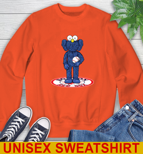 MLB Baseball Boston Red Sox Kaws Bff Blue Figure Shirt Sweatshirt 4