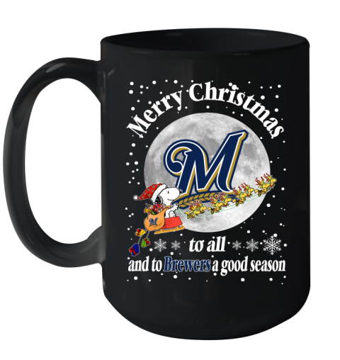 Milwaukee Brewers Merry Christmas To All And To Brewers A Good Season MLB Baseball Sports Ceramic Mug 15oz