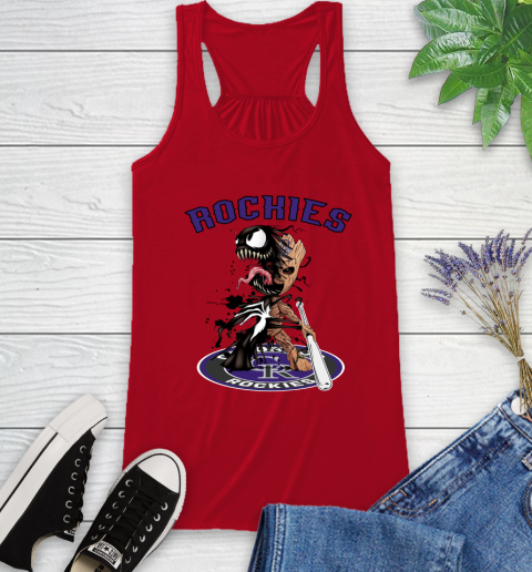 MLB Colorado Rockies Baseball Venom Groot Guardians Of The Galaxy Racerback Tank 6