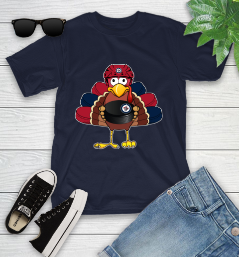 Winnipeg Jets Turkey Thanksgiving Day Youth T-Shirt 3
