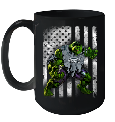 San Antonio Spurs Hulk Marvel Avengers NBA Basketball American Flag Ceramic Mug 15oz