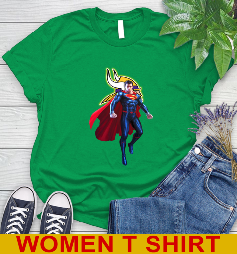 NFL Superman DC Sports Football Minnesota Vikings Women's T-Shirt 6