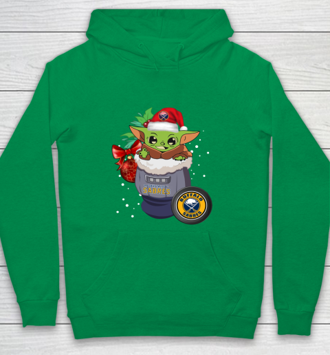 Buffalo Sabres Christmas Baby Yoda Star Wars Funny Happy NHL Youth Hoodie 6