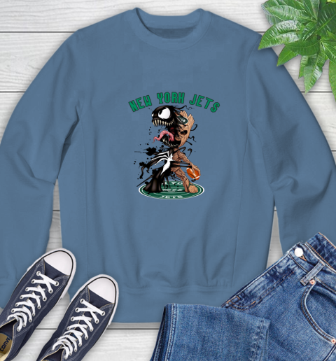 NFL New York Jets Football Venom Groot Guardians Of The Galaxy Sweatshirt 7