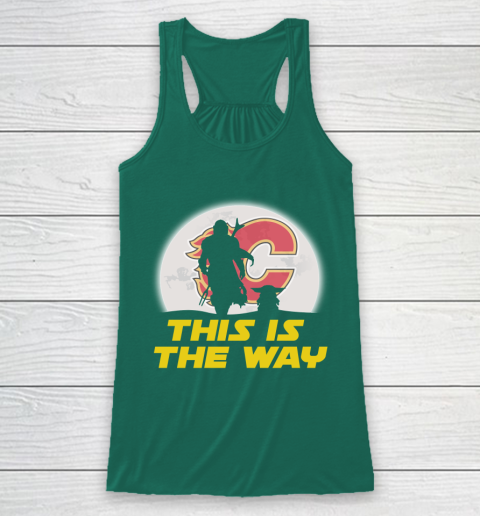 Calgary Flames NHL Ice Hockey Star Wars Yoda And Mandalorian This Is The Way Racerback Tank 5