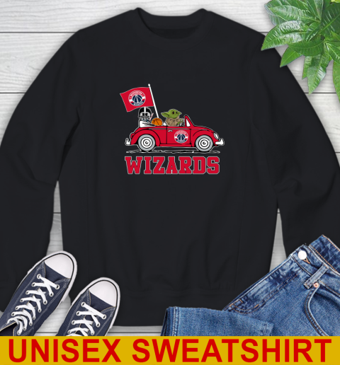 NBA Basketball Washington Wizards Darth Vader Baby Yoda Driving Star Wars Shirt Sweatshirt 2