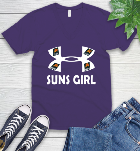 NBA Phoenix Suns Girl Under Armour Basketball Sports V-Neck T-Shirt 9