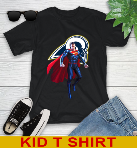 NFL Superman DC Sports Football Los Angeles Rams Youth T-Shirt 2