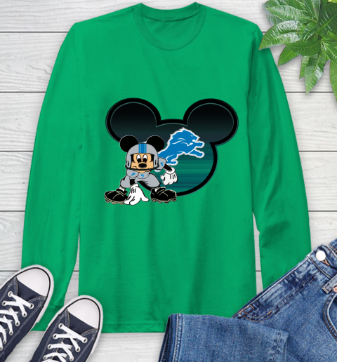 NFL Detroit Lions Mickey Mouse Disney Football T Shirt Long Sleeve T-Shirt 7