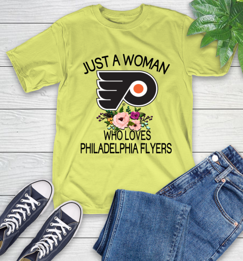 NHL Just A Woman Who Loves Philadelphia Flyers Hockey Sports T-Shirt 8