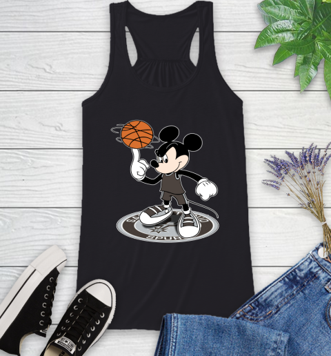 NBA Basketball San Antonio Spurs Cheerful Mickey Disney Shirt Racerback Tank
